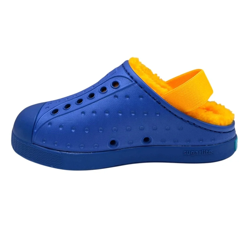 Native Jefferson Toddler Boys Slip-On Cozy Clogs Size 10 Blue-Yellow Warm‎ Shoes